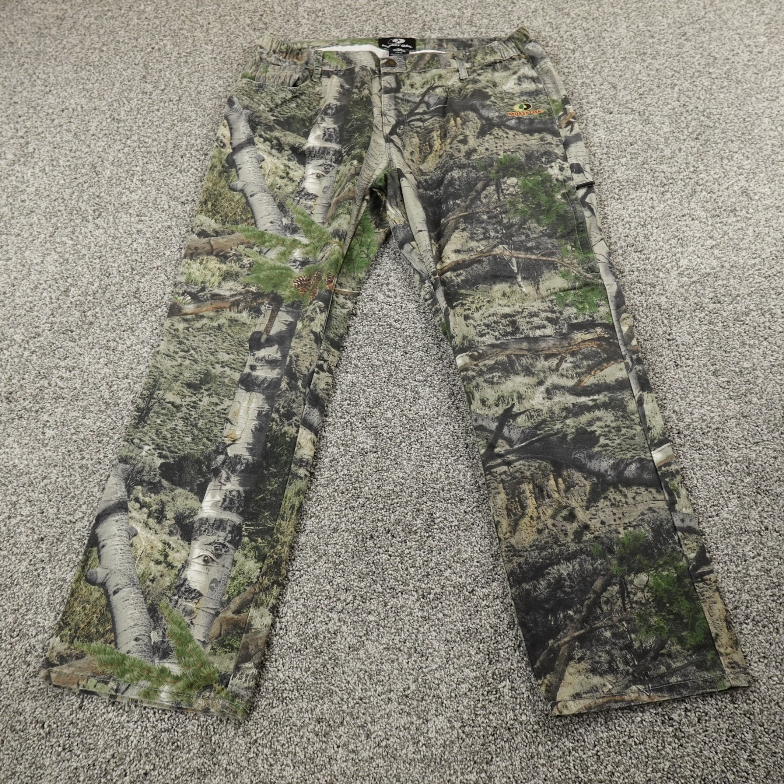 Mossy Oak Pants Mens L Brown Green Timber Camo 5 Pocket Outdoor Hunting Stretch
